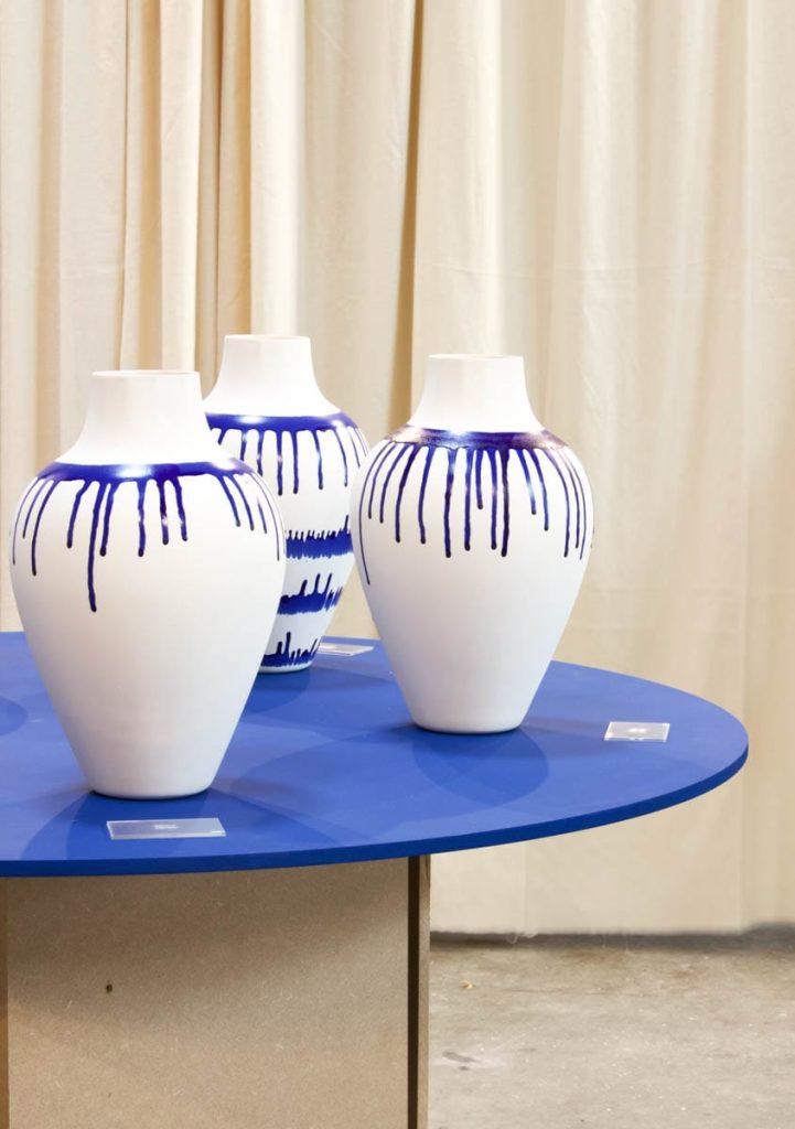 Collection of MOCA 10000 Drops unique white porcelain vases – limited series of 100