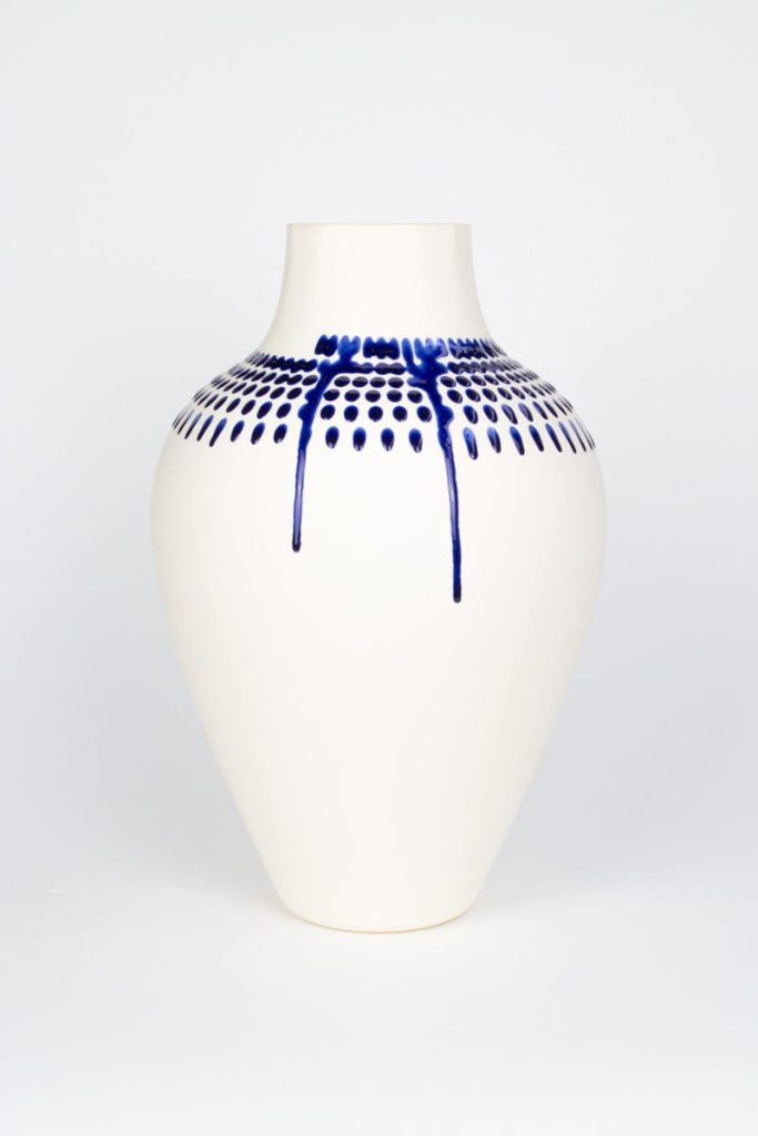 Unique white porcelain vase MOCA – limited edition of 100, numbered and signed, Eindhoven & Nantes